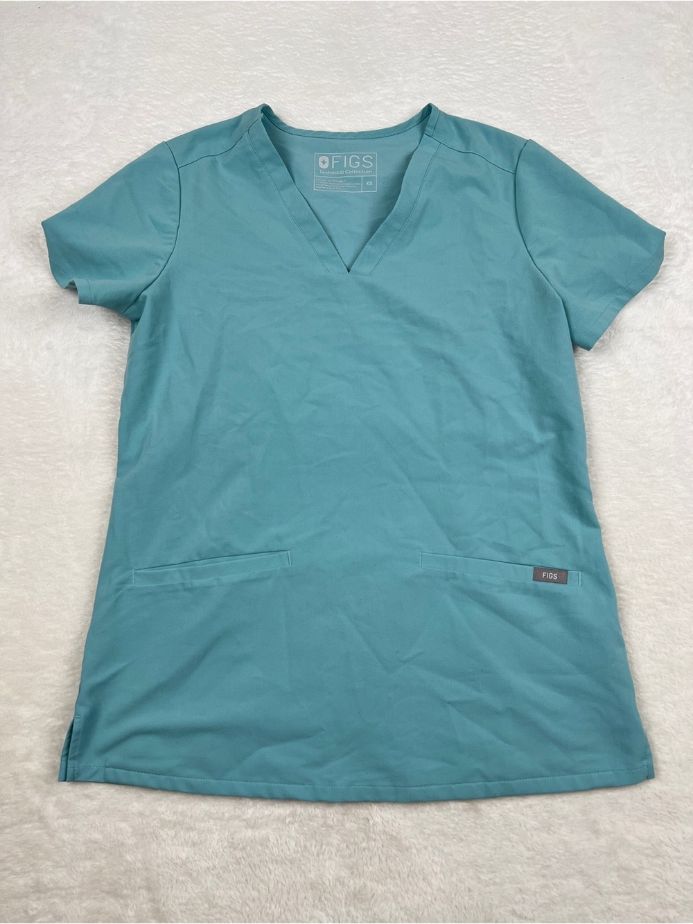 FIGS Casma Three-Pocket Scrub Top Seaglass Women’s Size XS Medical EUC
